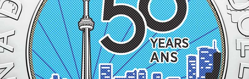 Circulating 2 Dollars CN Tower Glow in the Dark Coin